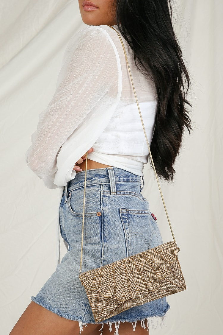 Junipero Gold Beaded Clutch | Lulus (US)