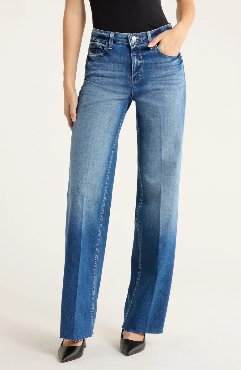 Scottie Raw Hem High Waist Wide Leg Jeans | Nordstrom