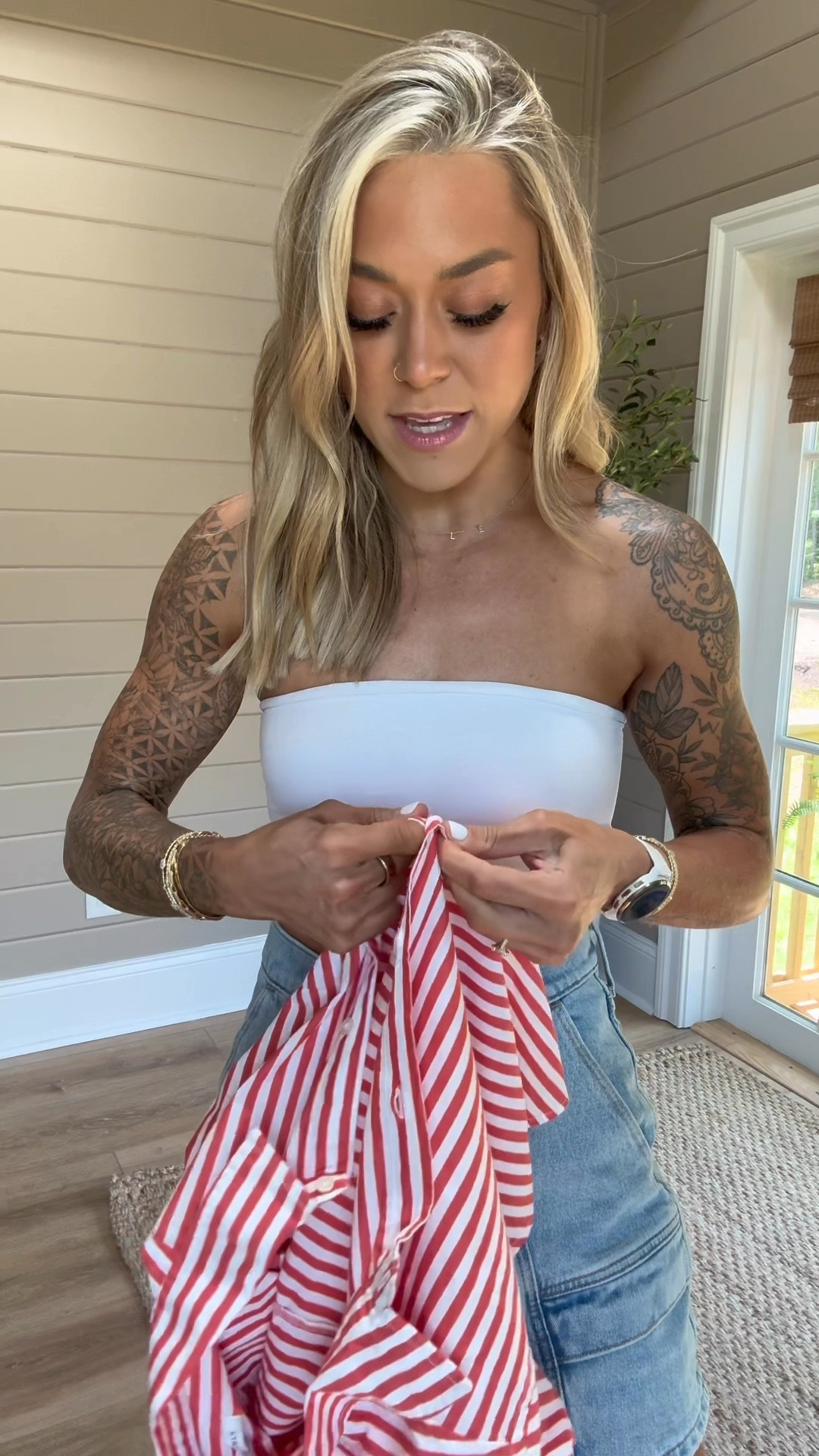 I think I finally found it🙈✨🤌🏼the PERFECT STAPLE / basic bandeau for allllll the things this summer! It’s $7 — comes in black & white, extremely stretchy YET compressive, great sizing & quality! I LOVE! ❤️ a solid @walmartfashion find🫶🏼 + the perfect striped button up! #walmartpartner #walmartfashion #liketkit

Affordable finds / Walmart finds / bandeau top / bras / summer staples / Holley Gabrielle 

#LTKVideo #LTKStyleTip #LTKFindsUnder50