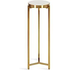 Kate and Laurel Aguilar Modern Drink Table, 8 x 8 x 23, White and Gold, Genuine Marble Accent Tab... | Amazon (US)