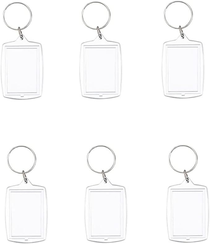 Medsuo 6pcs Double Sided Blank Picture Keychain Personalised Photo Key Fob Holder with Split Ring... | Amazon (US)