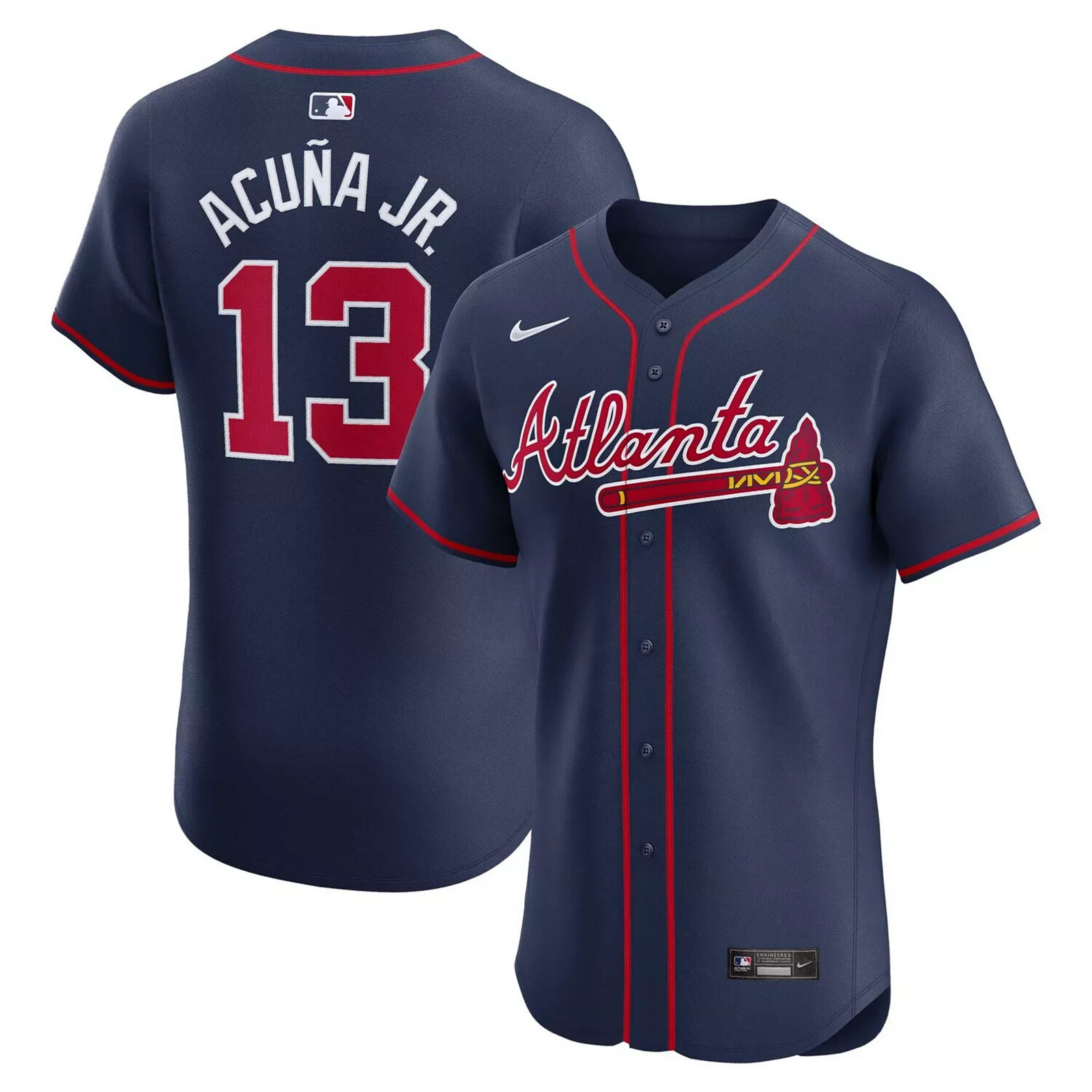 Men's Nike Ronald Acuña Jr. Navy Atlanta Braves Alternate Elite Player Jersey, Size: 48, Blue | Kohl's