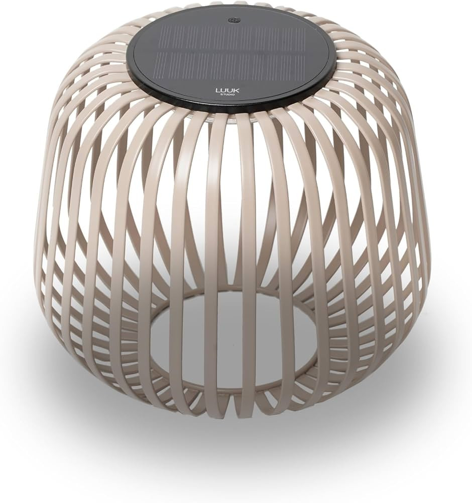 LUUK Studio Kabellose Tischlampe aufladbar via Solar & USB-C, modernes Boho Design, dimmbar & Win... | Amazon (DE)
