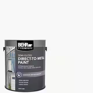 BEHR PREMIUM 1 Gal. White Semi-Gloss Direct to Metal Interior/Exterior Paint 320001 | The Home Depot