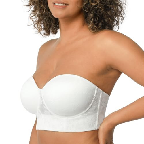 HSIA Longline Strapless Bras for Women Large Bust Plus Size Strapless Bra Heavy Breast Supportive Lift Corset Bras | Amazon (US)