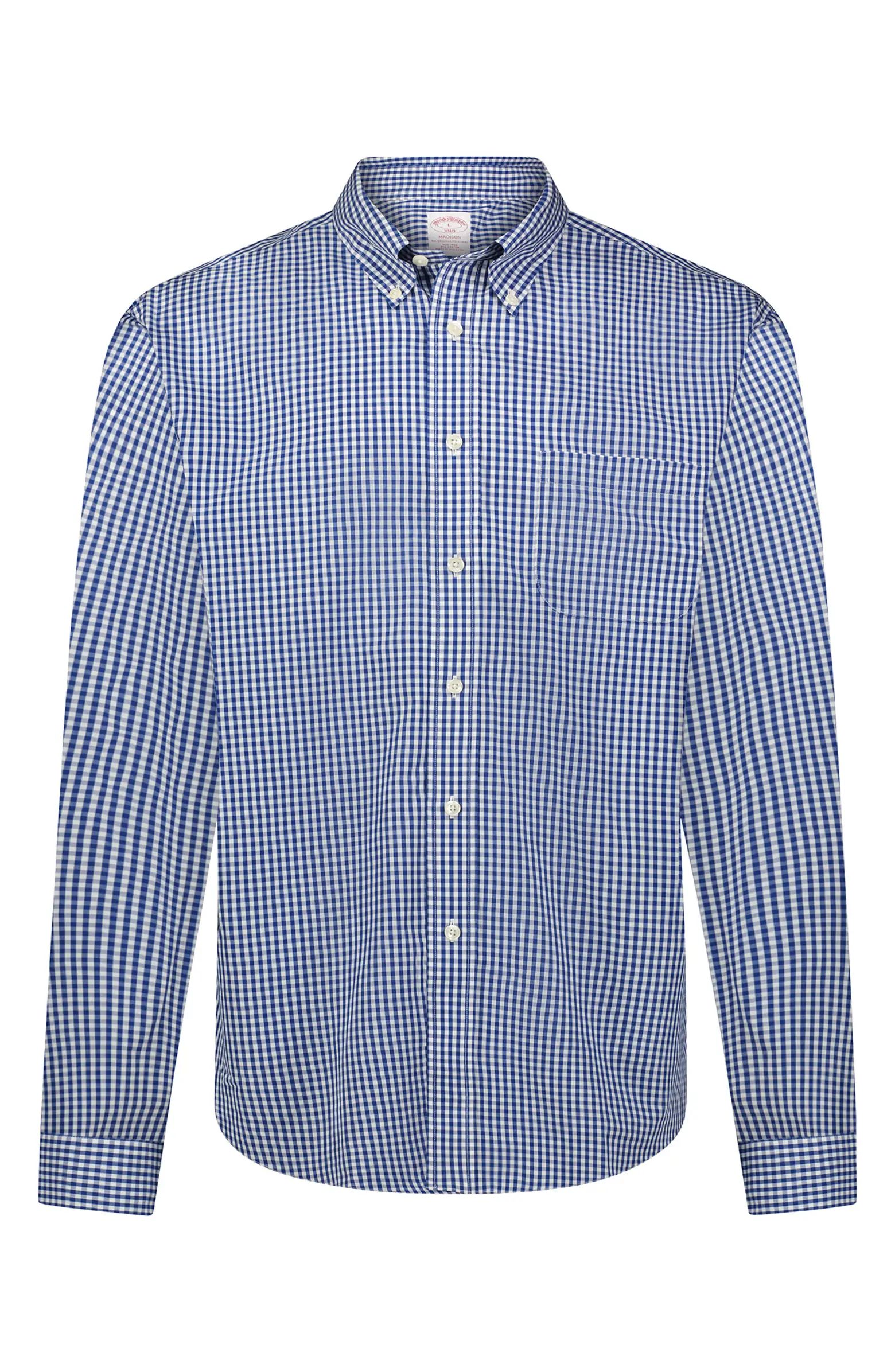 Gingham Print Cotton Button-Down Dress Shirt | Nordstrom Rack