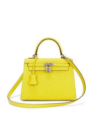 Hermes Epsom Kelly 25 Sellier Handbag in Yellow | FWRD 