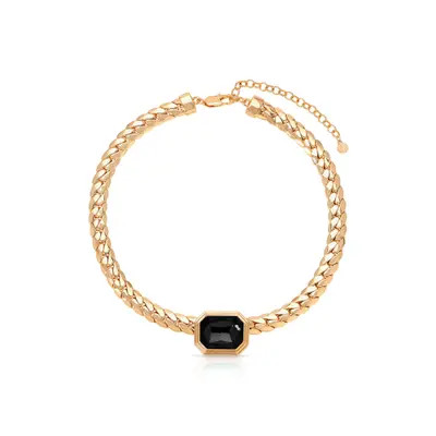 Ettika Emerald Deco Collar Necklace in Black at Nordstrom | Nordstrom