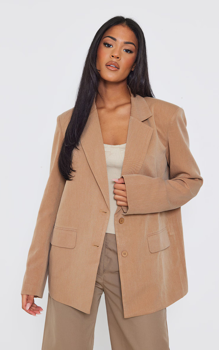 Tall Stone Oversized Blazer | PrettyLittleThing US