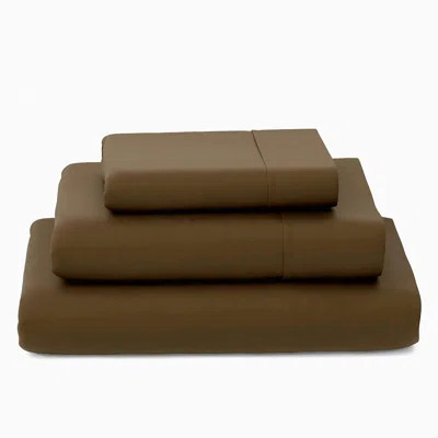 Rayon From Bamboo Lux Wrinkle-Resistant Bed Sheet Set - 3 Piece Luxury Bedding Blend with Natural Rayon From Bamboo Fiber - Twin Size in Chocolate - I | Wayfair North America