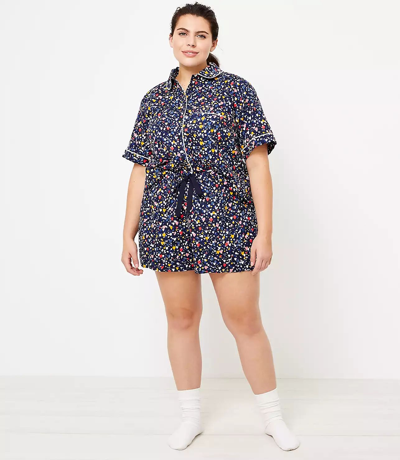 LOFT Plus Heart Pajama Shorts | LOFT