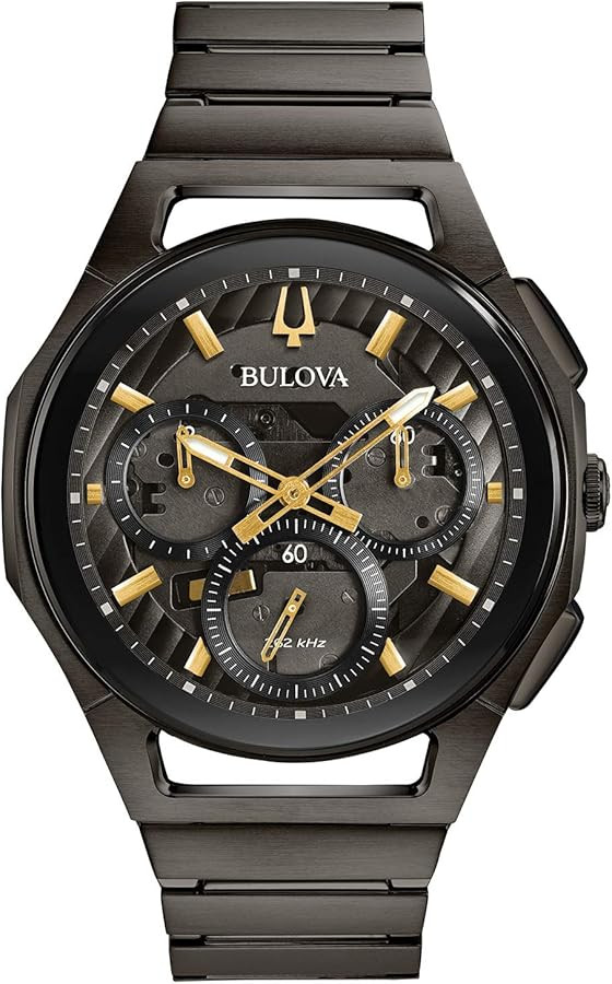 Bulova CURV High Performance Quartz Stainless Steel Watch, 5-Hand Chronograph
        Men's, Blac... | Amazon (US)