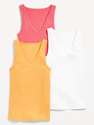 Slim-Fit First Layer Rib-Knit Tank Top 3-Pack for Women | Old Navy (US)
