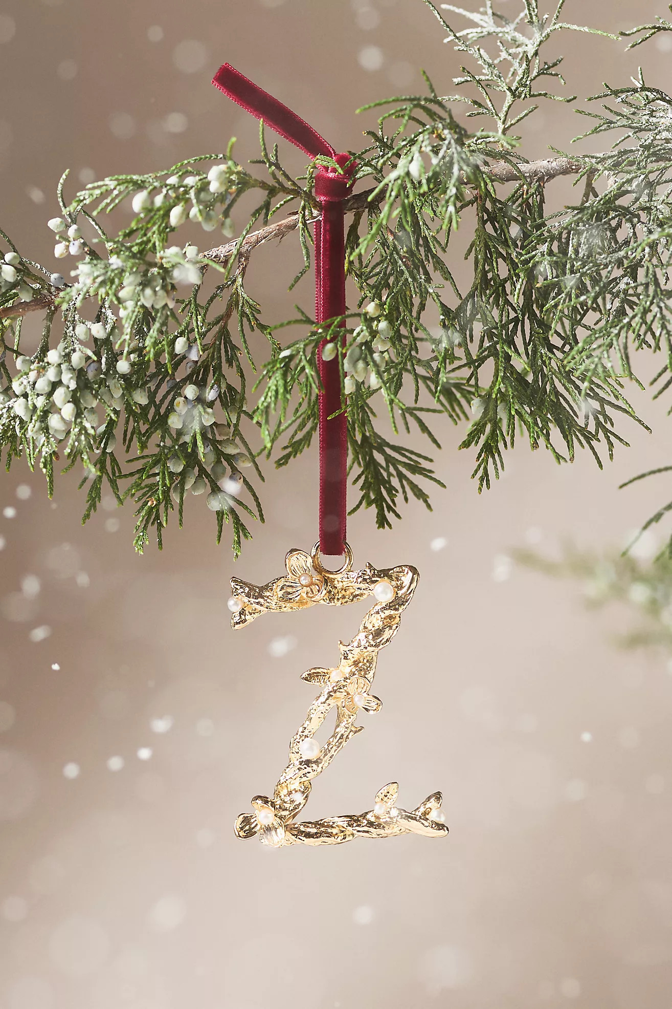 Aurelia Gold Monogram Ornament | Anthropologie (US)