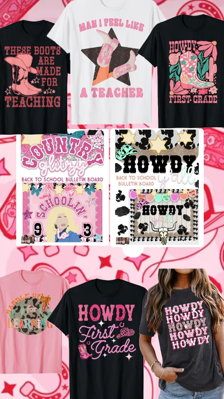 whether you love COUNTRY GLITZ or HOWDY charm! 
Get these fabulous tees that match your style! 🤠✨💖

Match perfectly with my Country Glitzy BTS bulletin board or the Howdy board

#LTKTeacher 
#LTKTeacherTees


#LTKBacktoSchool #LTKSeasonal #LTKFindsUnder50