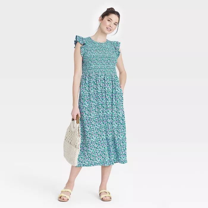 Women's Sleeveless Smocked Dress - A New Day™ | Target