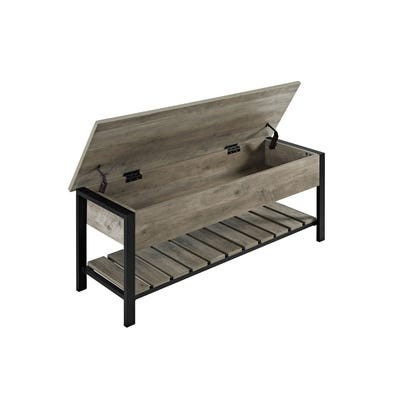Graywash Open-Top Storage Bench | Pier 1 Imports