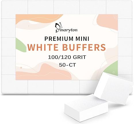 Maryton Mini Nail Buffer Blocks - 100/120 Grit Professional Salon Quality White Buffers for Nails... | Amazon (US)