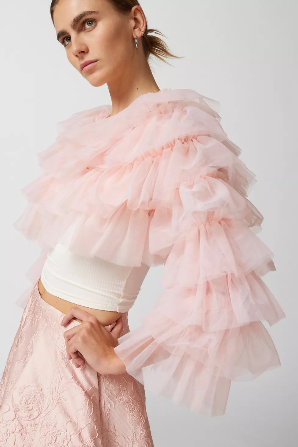 Frill Tiered Cropped Bolero Jacket | Urban Outfitters (US and RoW)