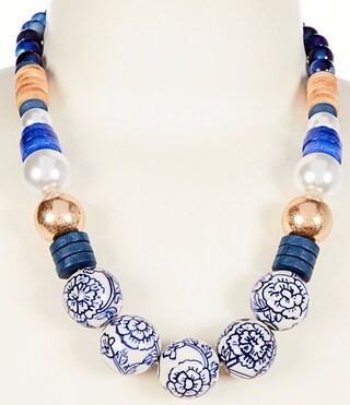 Southern Living Chinoiserie Mixed Media Beaded Statement Collar Necklace | Dillard's | Dillard's