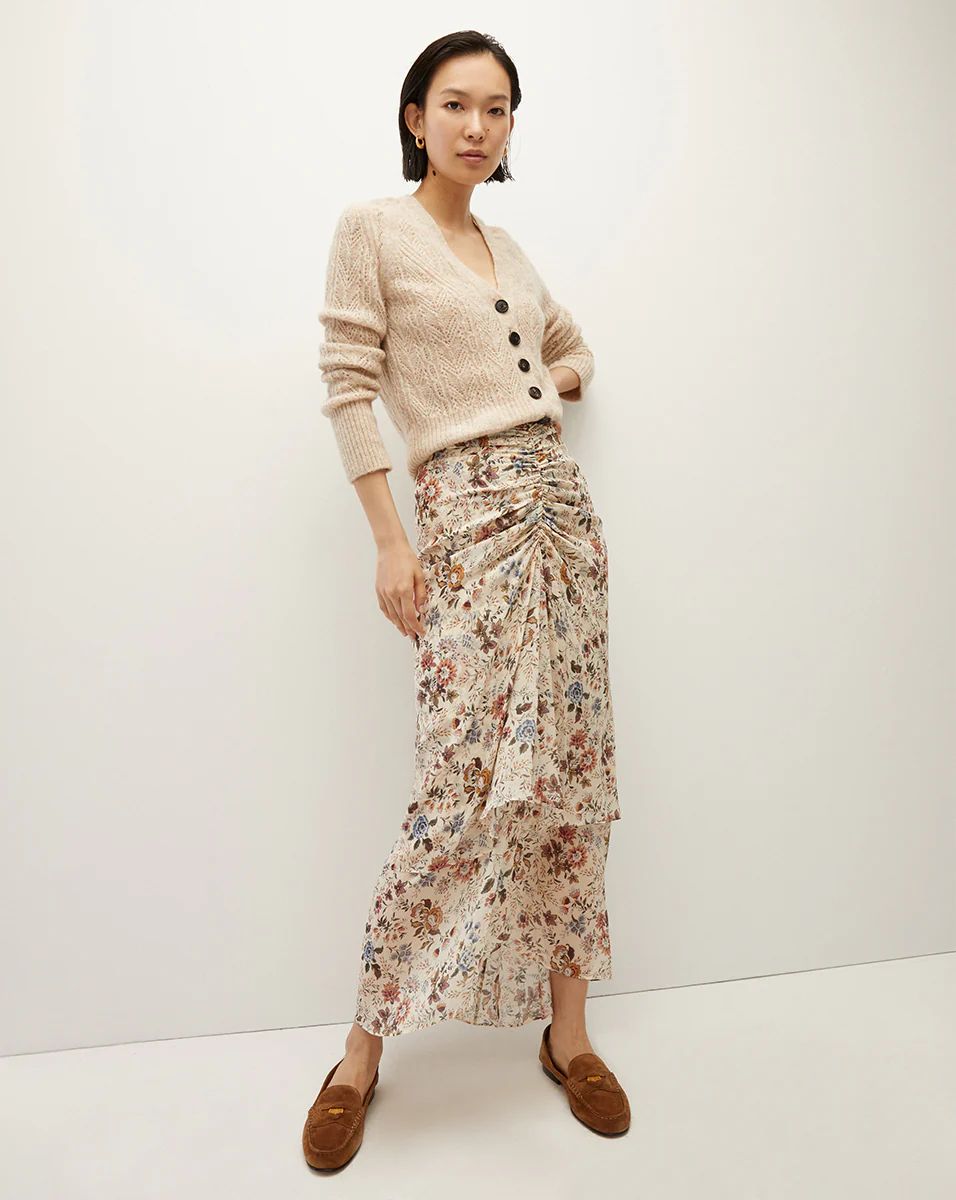 Sira Floral Silk-Georgette Skirt | Veronica Beard