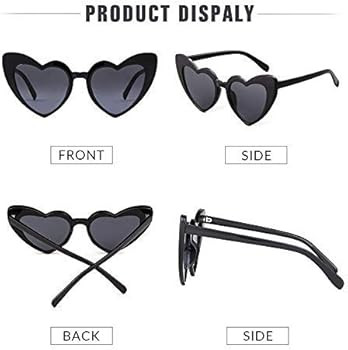 Clout Goggle Heart Sunglasses Vintage Cat Eye Mod Style Retro Kurt Cobain Glasses | Amazon (US)