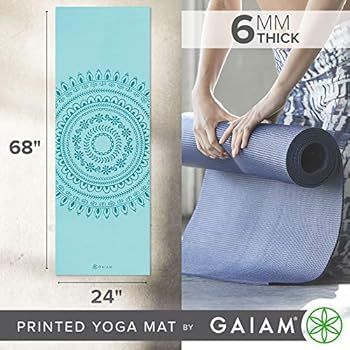 Gaiam Yoga Mat - Premium 6mm Print Extra Thick Non Slip Exercise & Fitness Mat for All Types of Y... | Amazon (US)