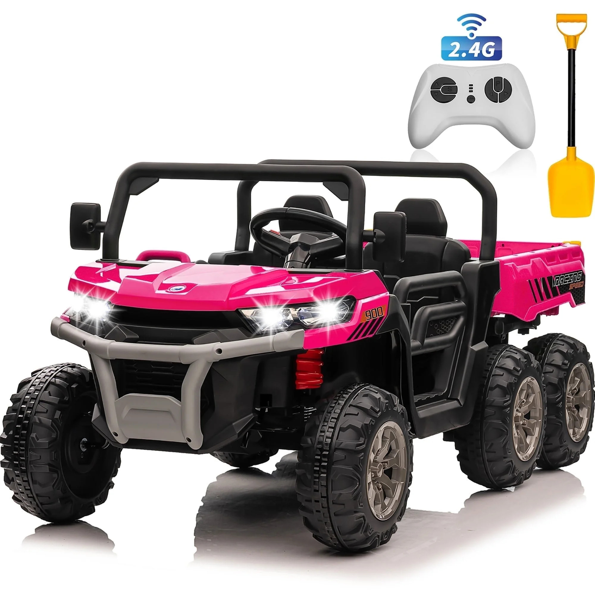 Joyracer 24V Ride on Toys, 2 Seater 6-Wheel UTV Car, 4WD Ride on Dump Truck for Big Kids with Tra... | Walmart (US)