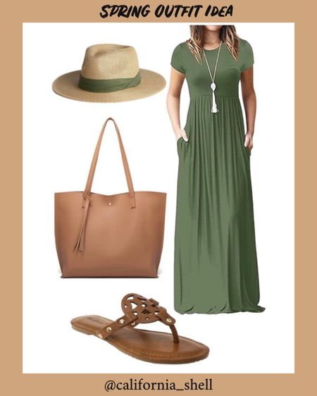 Spring Outfit Idea #greendress #maxidress 

#LTKFind #LTKitbag #LTKstyletip