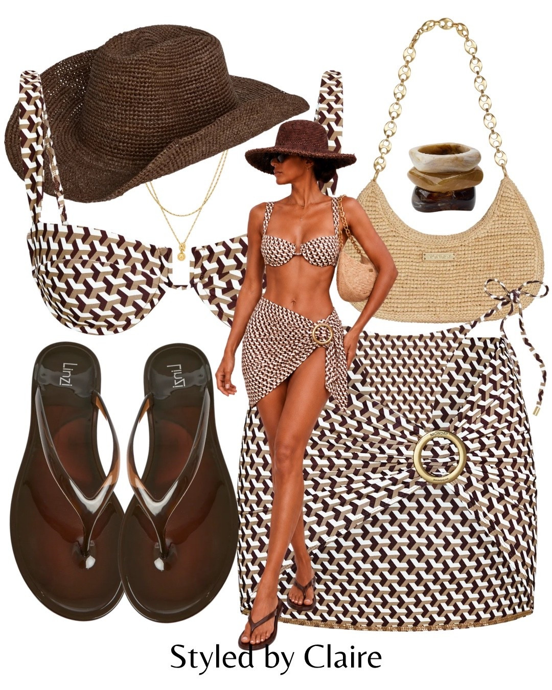 HUSK GEO TRENDING PRINT❤️‍🔥
Tags: Monday swimwear bikini top bottom sarong mini jelly sandals raffia hat stripe holiday bag hat resin bracelets fashion vacation summer beach club Dubai Ibiza Barcelona inspo outfit ideas viral

#LTKsummer #LTKswimwear #LTKstyletip