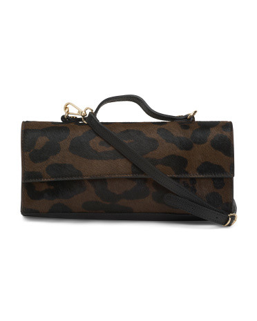 Made In Italy Leather Clutch With Top Carry Handle | TJ Maxx