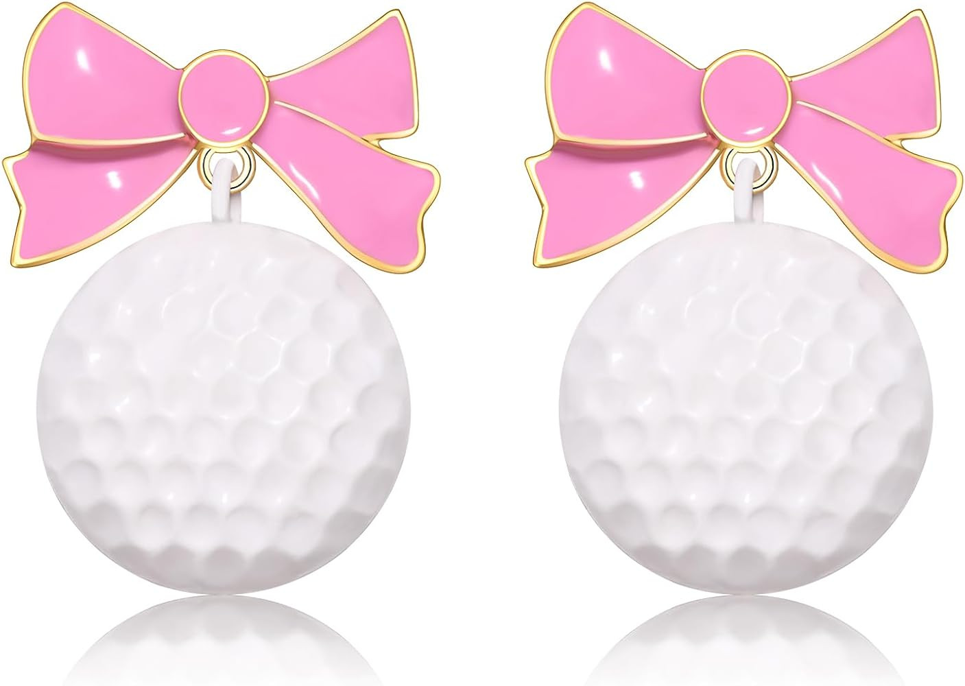 Game Day Golf Bag Earrings for Women - Pearl Enamel Ball and Pink Club Statement Jewelry - Sport ... | Amazon (US)