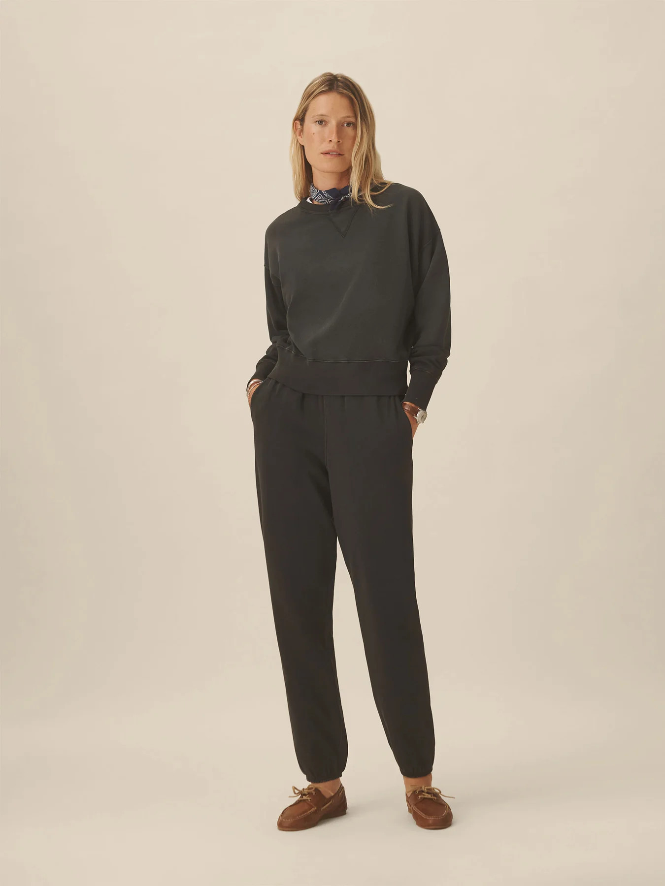 Soft Black Venice Wash Vintage Interloop Oversized Crew - Buck Mason- Modern American Classics | Buck Mason