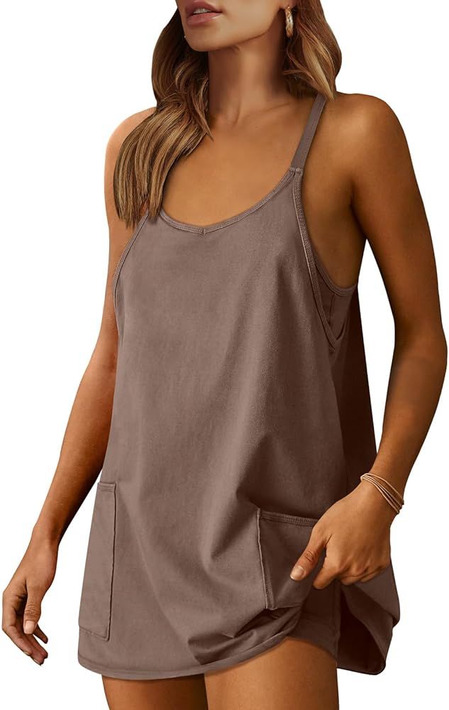 Prinbara Women 2023 Summer Sleeveless Mini Dress Casual Short Sundress Workout Tennis Athletic On... | Amazon (CA)