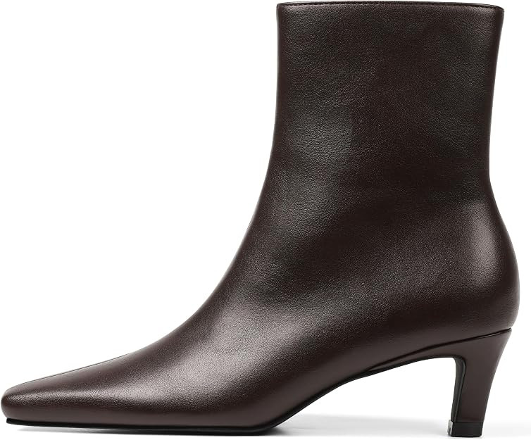 Mattiventon Womens Kitten Heel Ankle Boots | Square Toe short boots,2 Inch Low Heel,Side Zip,Fall... | Amazon (US)