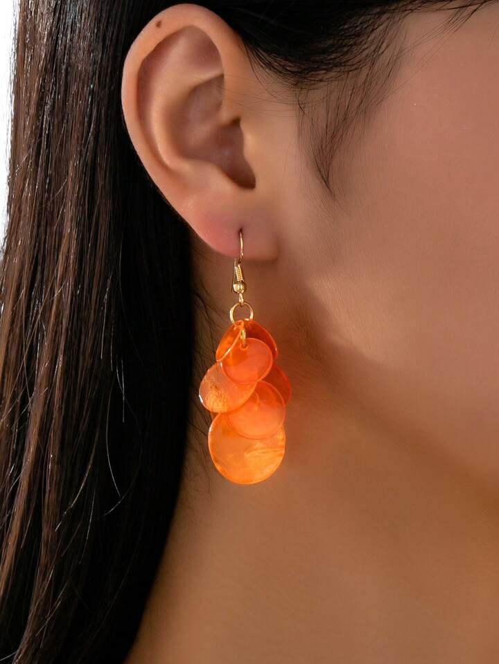 Orange Shell Earrings | SHEIN