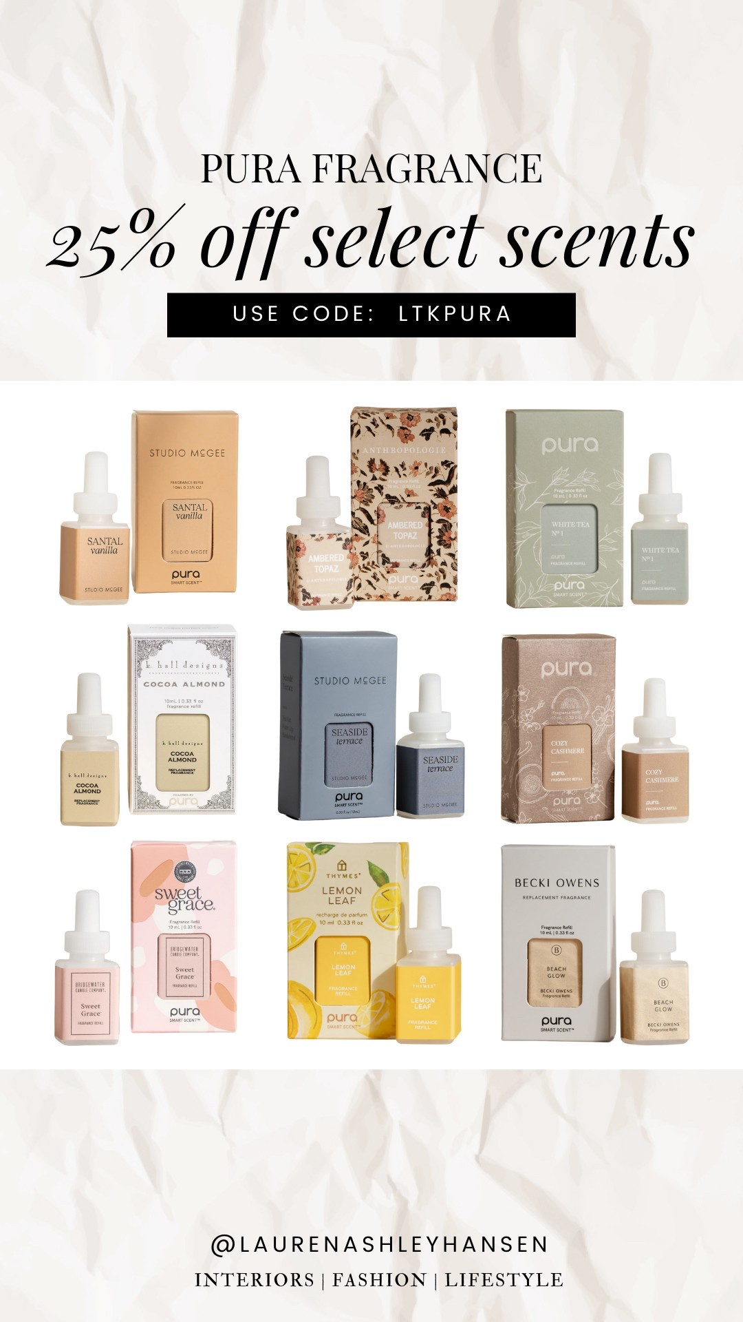 The LTK spring sale is still going strong! Save 25% off select Pura fragrances with code LTKPURA through tomorrow 3/18!! My favorite way to keep our home smelling good!! 

#LTKSpringSale #LTKHome