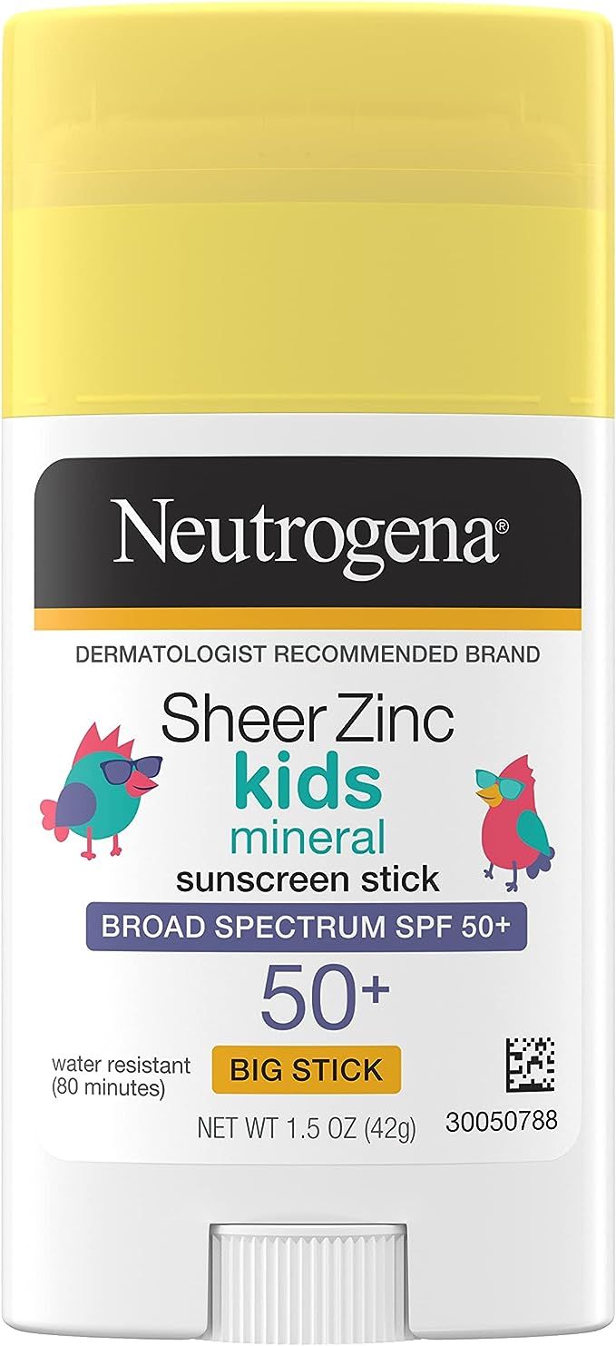Neutrogena Sheer Zinc Oxide Kids Mineral Sunscreen Stick, Broad Spectrum SPF 50+ & UVA/UVB Protec... | Amazon (US)