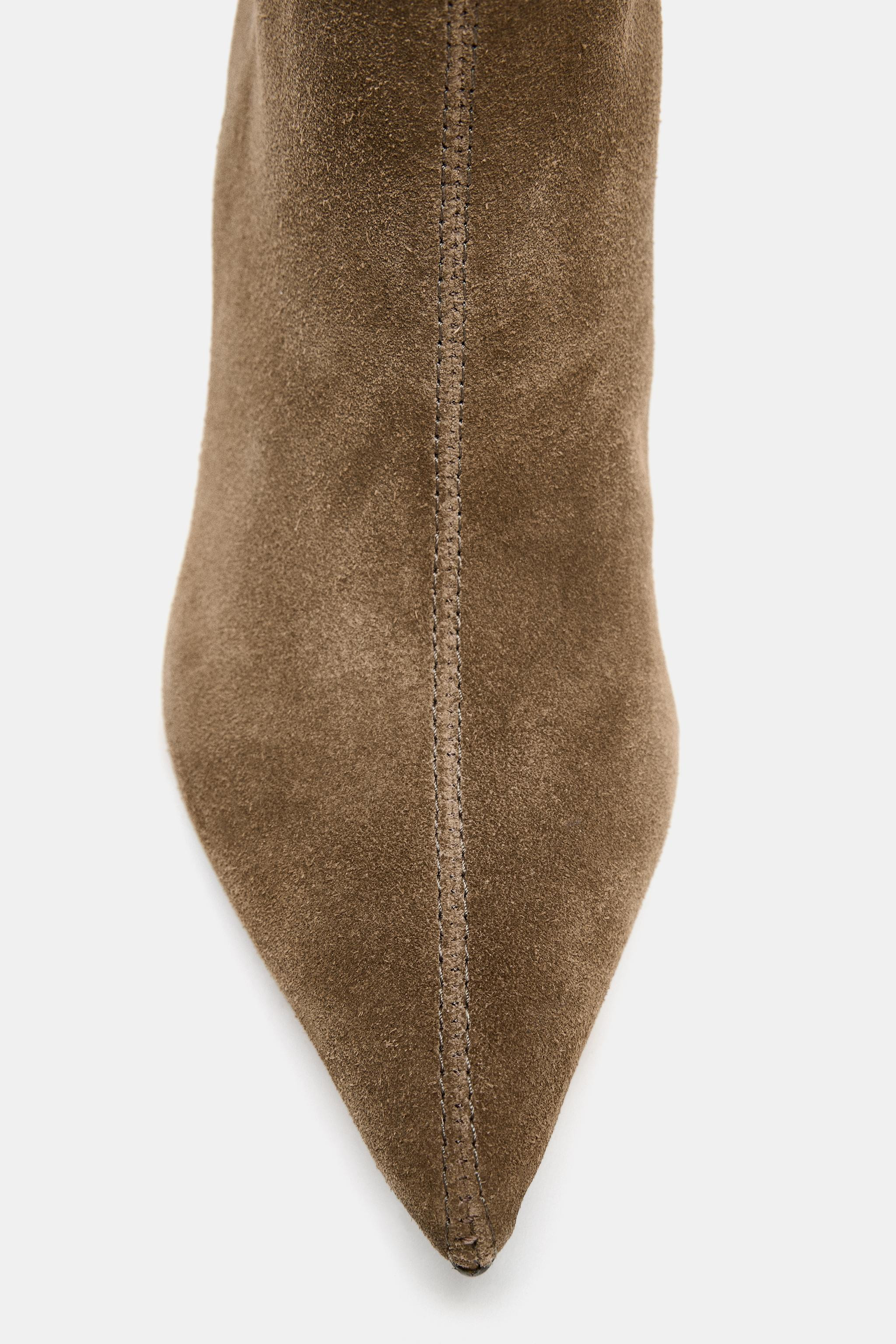 SPLIT SUEDE STILETTO HEEL BOOTS | Zara UK