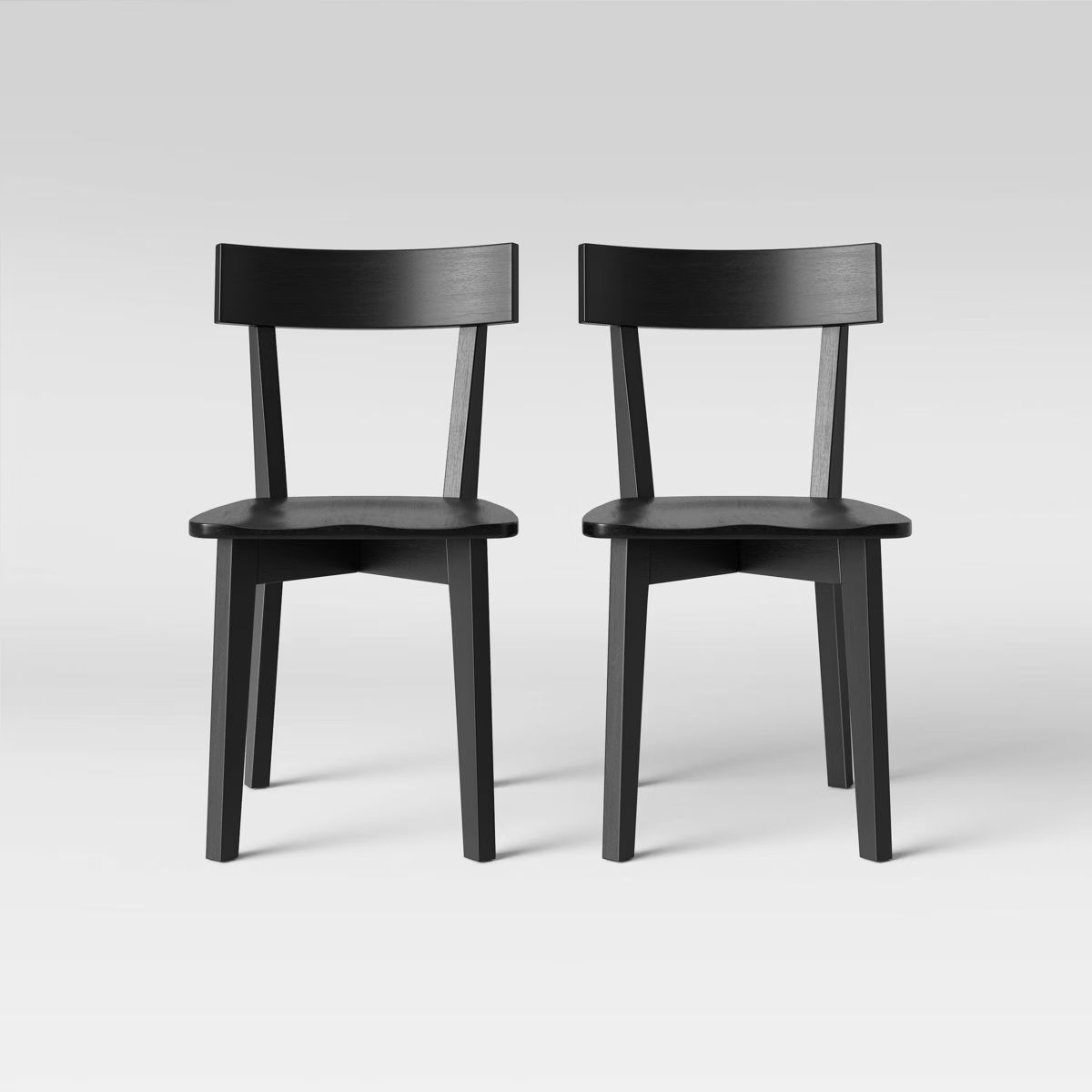 Set of 2 Bombelli Modern Dining Chair Black - Threshold™: Rounded Backrest, Rubberwood Frame, 2... | Target