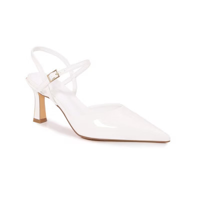 Berness Women's Celine Pointed-Toe Slingback Heels White 7 | Target