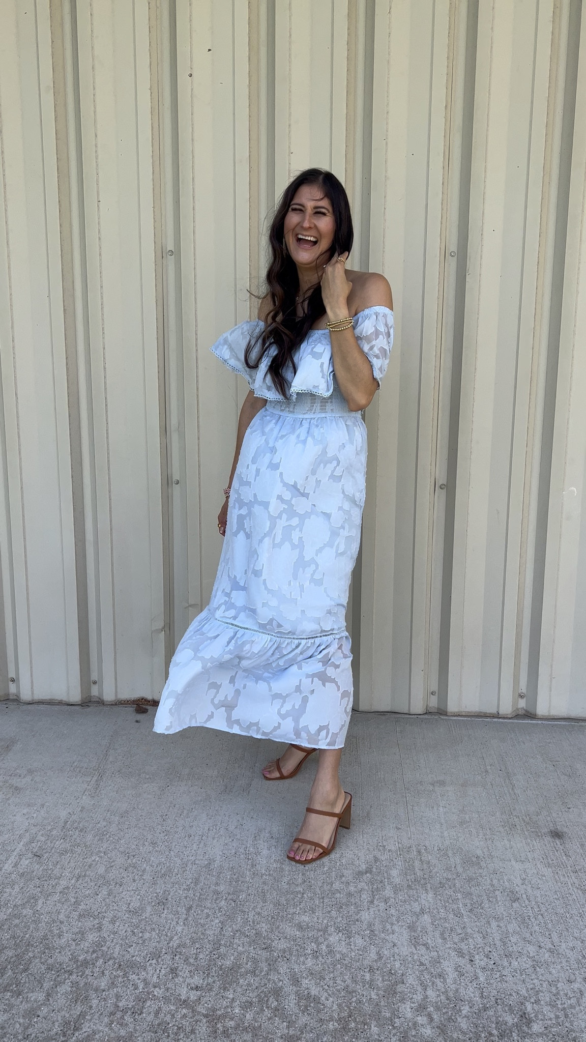 Off the shoulder dress that is pretty for Mother’s Day, wedding guests dress, and many special occasions. 
I got a lot of compliments on it today. 💙🦋

#LTKMothersDay #LTKmomlife #LTKootd