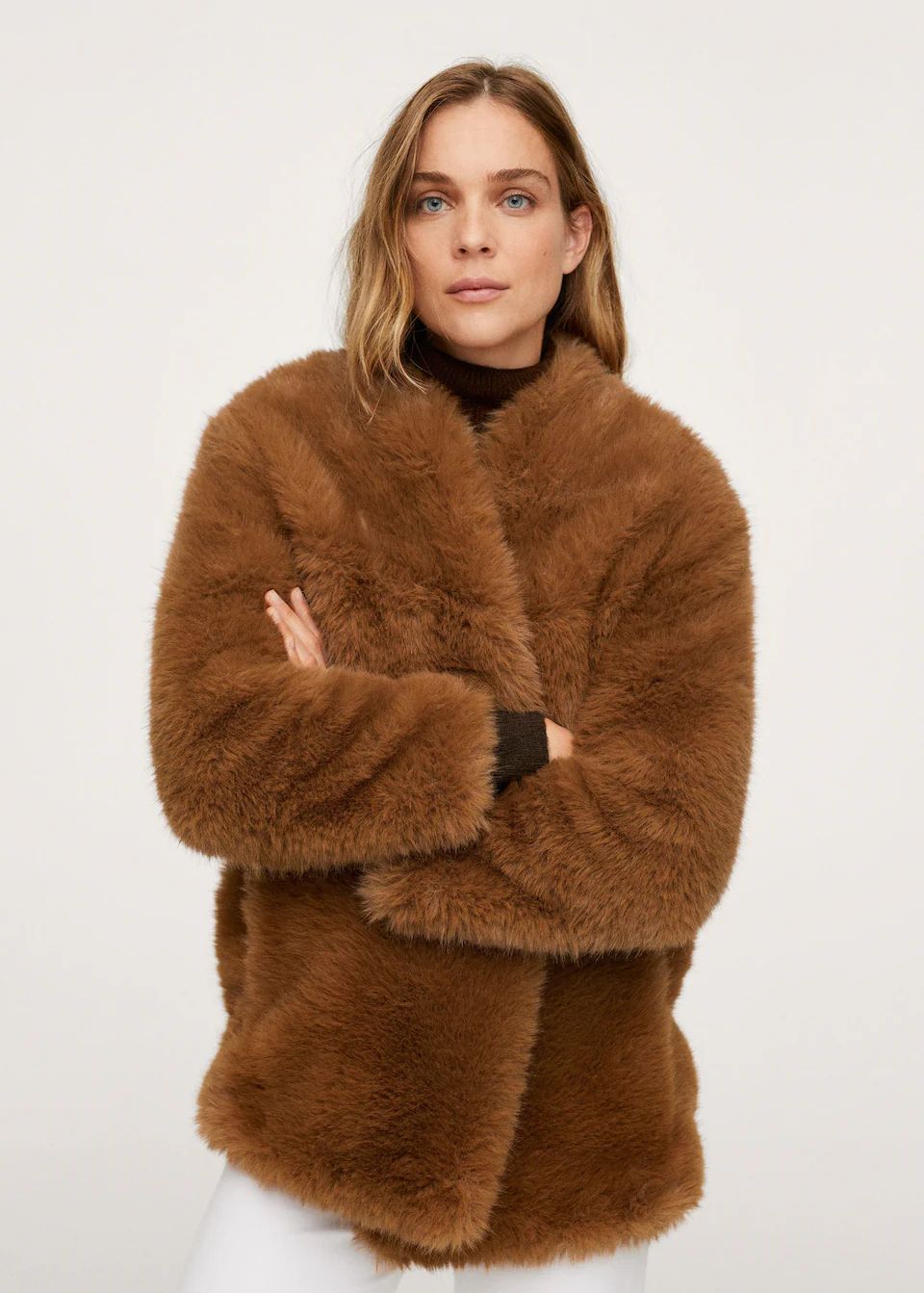 Oversize faux-fur coat -  Women | Mango United Kingdom | MANGO (UK)