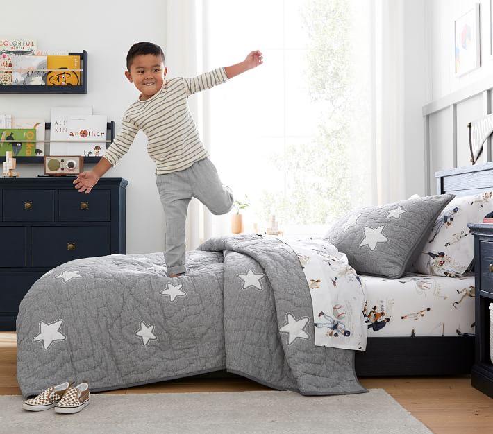 Baseball Shaped Washed Canvas Pillow | Pottery Barn Kids