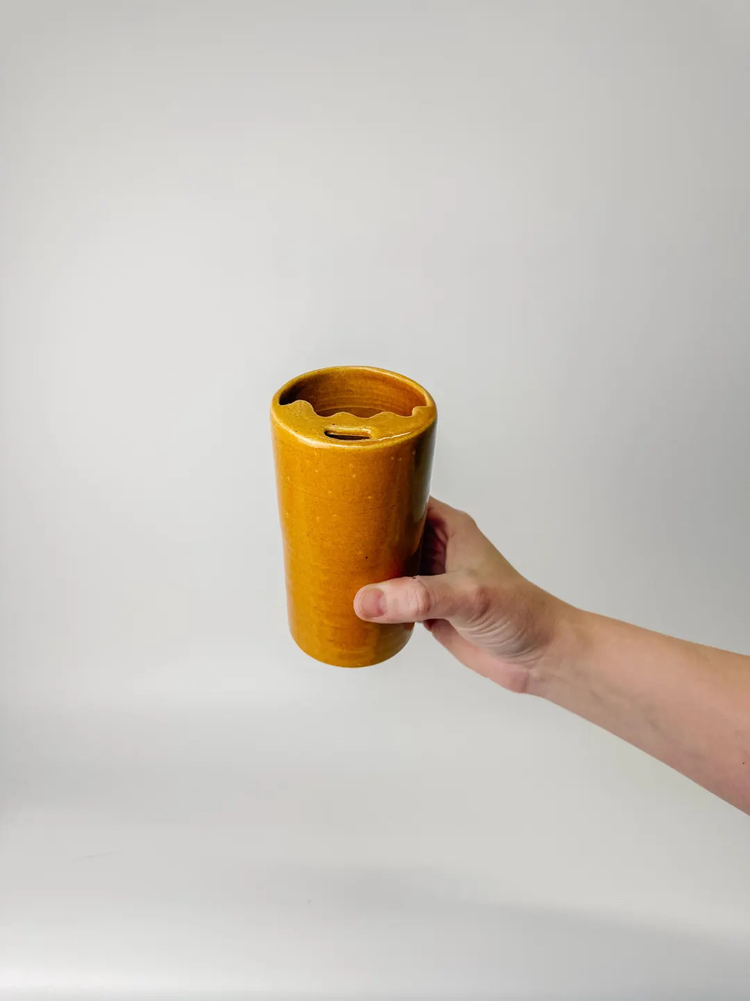 Handmade Wavy Ceramic To-Go Cup: Orange Pottery Travel Tumbler, 12 oz Tea Cup (SKU D189) | Etsy (US)