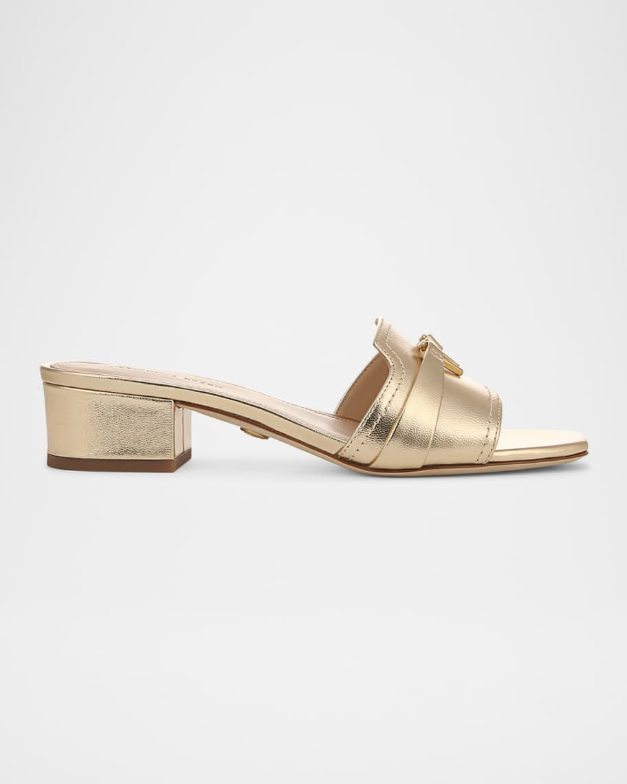 Annette Metallic Medallion Mule Sandals | Neiman Marcus
