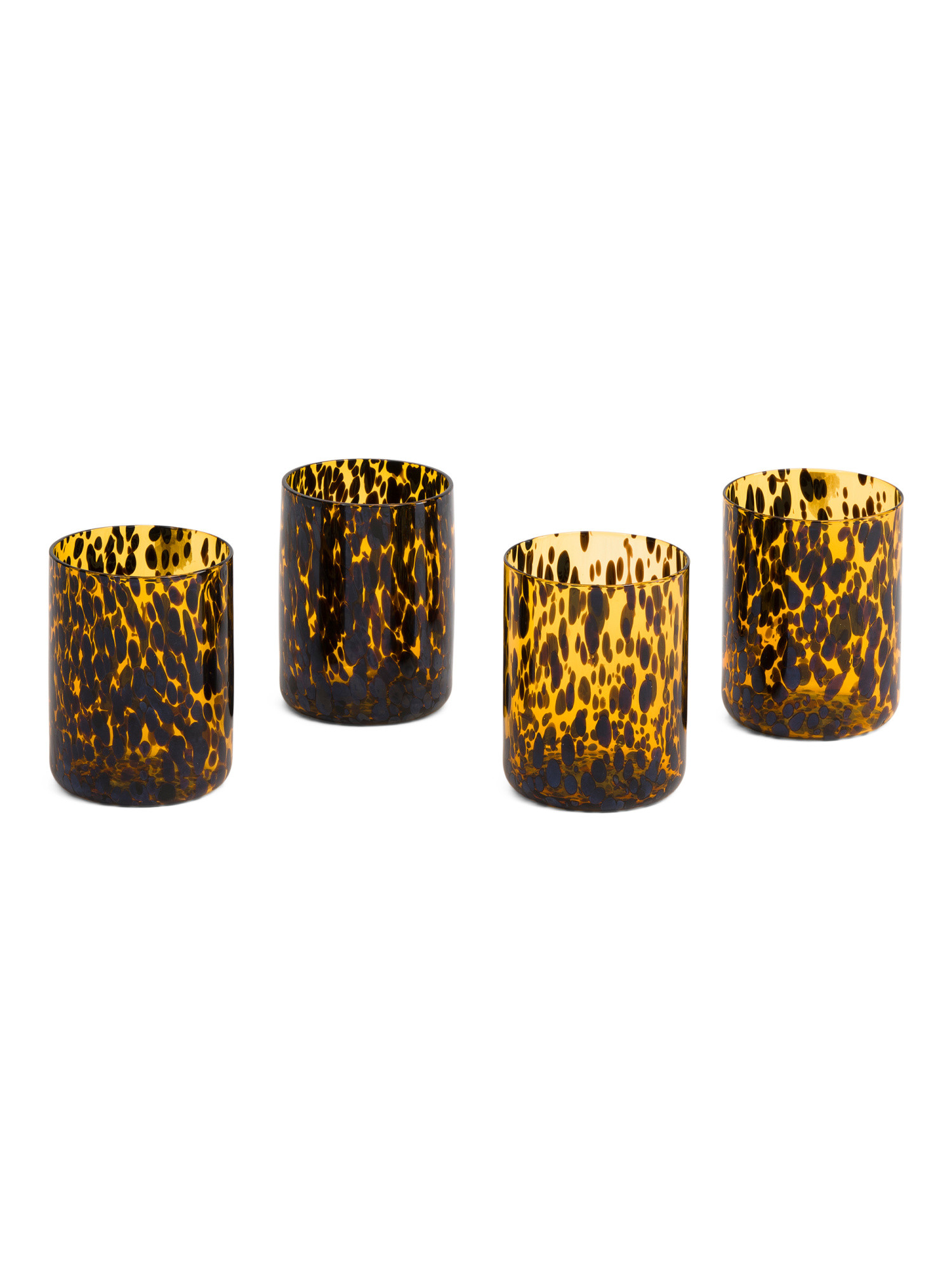 Set Of 4 Tortoise Shell Drinking Glasses | TJ Maxx