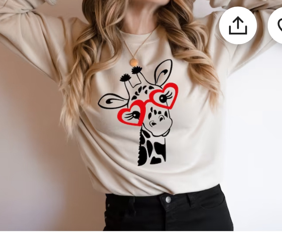 The cutest Valentines Day sweatshirt!! Etsy. Etsy finds. For women. Giraffe. Hearts. 

#LTKstyletip #LTKunder50 #LTKSeasonal