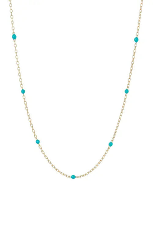 Argento Vivo Sterling Silver Enamel Dot Station Necklace in Gold at Nordstrom | Nordstrom