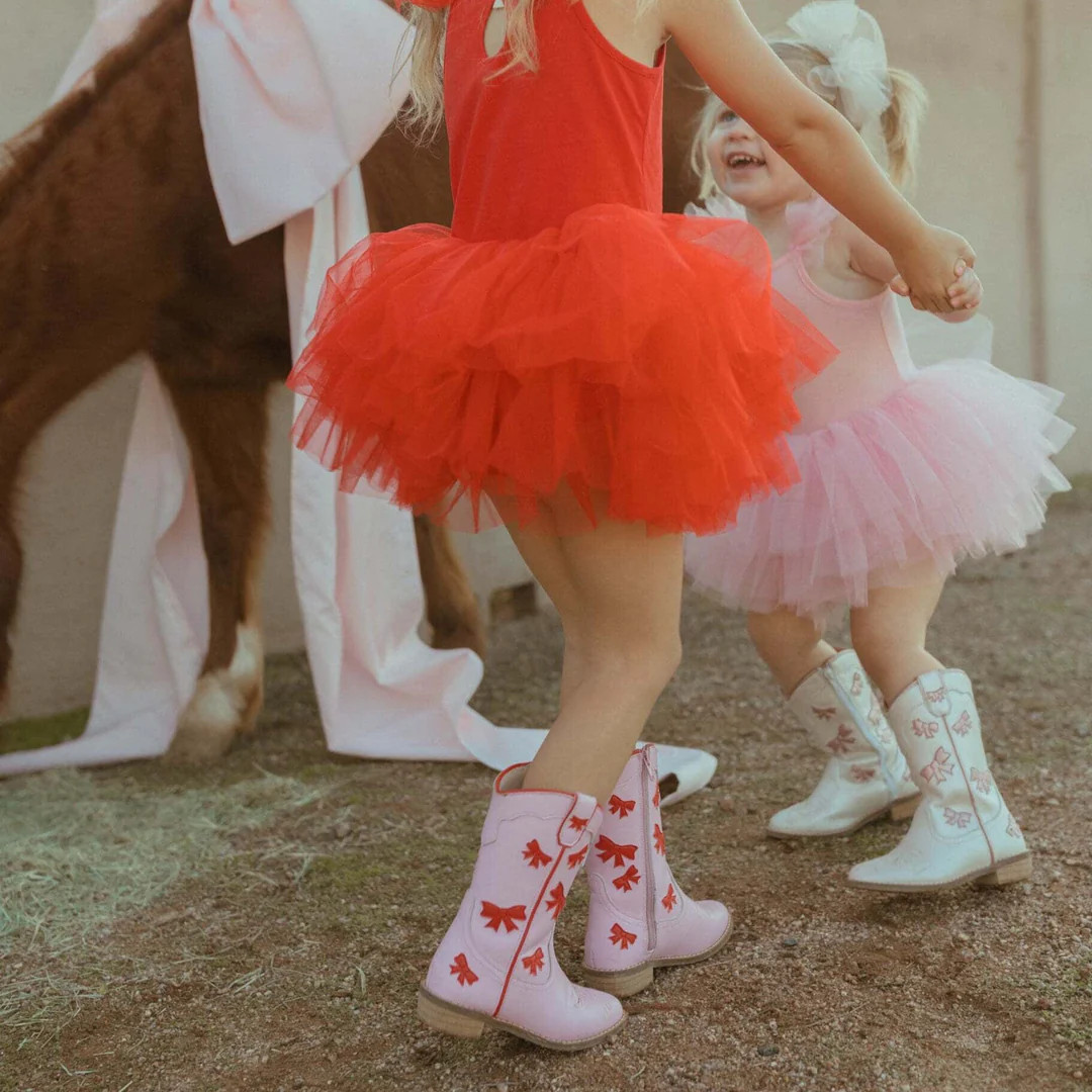 Cowgirl Red + Pink Bow Boots | Wild and Rae